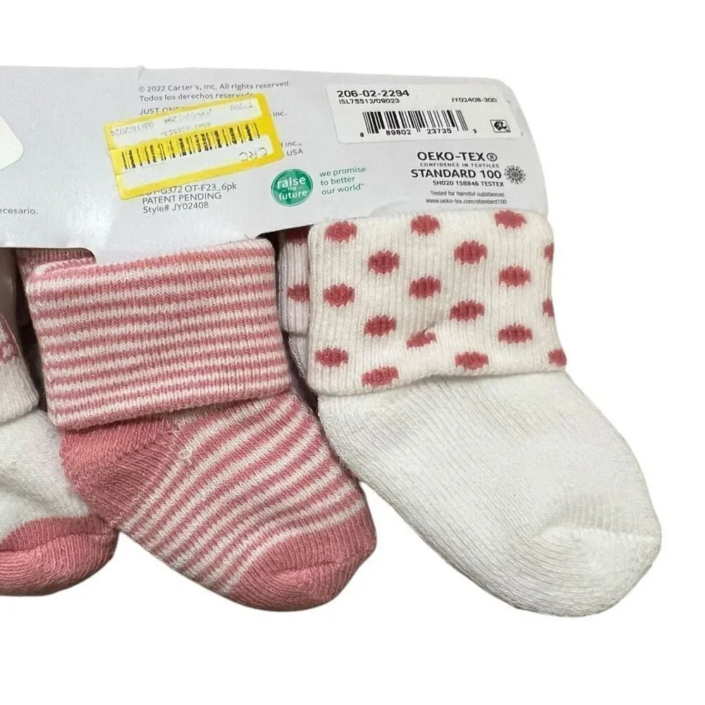 NEW Carter's Just One You Baby Girls' Terry Socks Pink 0-3M
